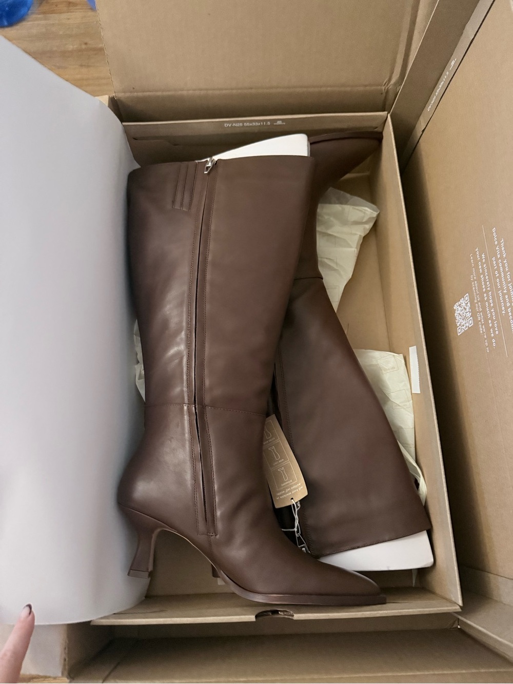 Dolce Vita Auggie extra wide calf boots chocolate leather